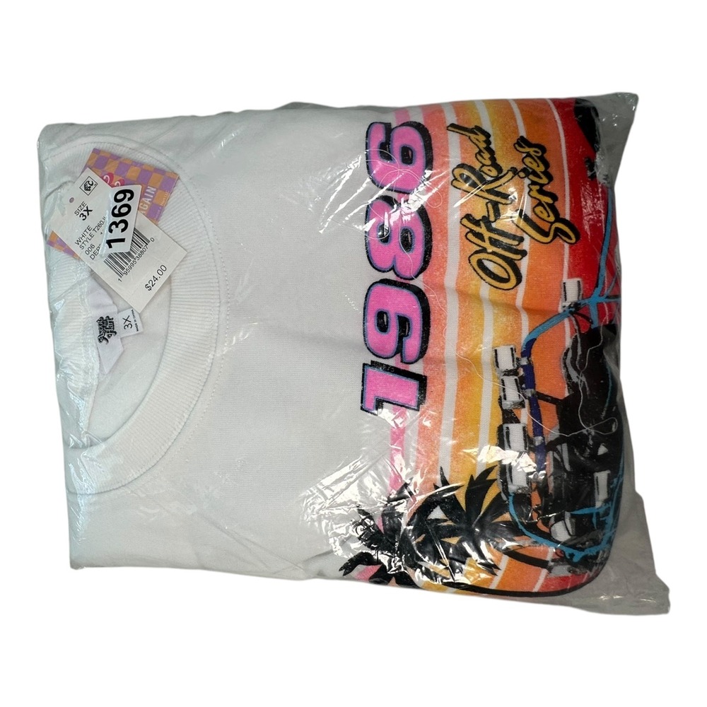 Ascot + Hart White Graphic Sweatshirt 1986 SoCal Speedway Racing Checkered 3X - Picture 11 of 14